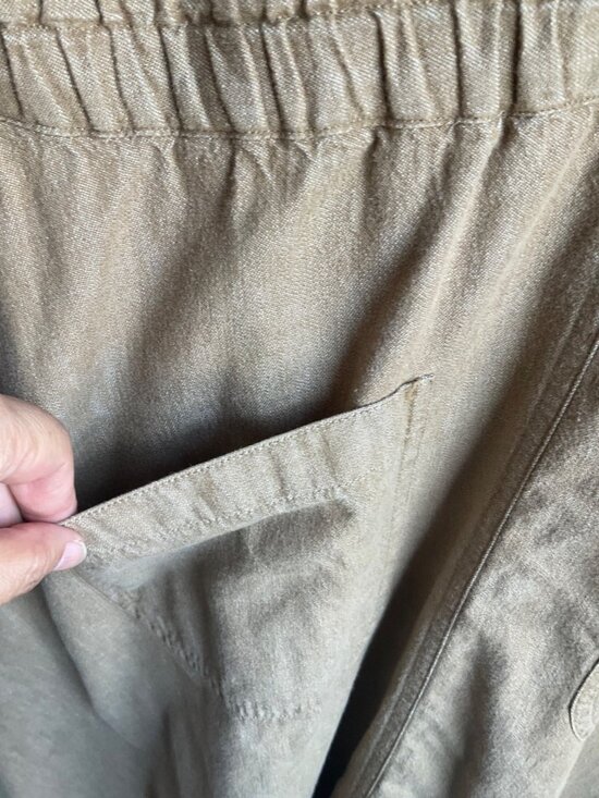 VTG Perry Ellis America Tan Brown Collared Denim Maxi Faux Wrap Dress Cotton - Picture 6 of 12